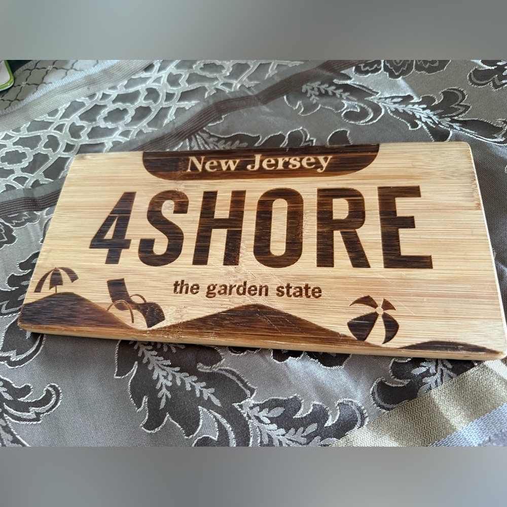 New, New Jersey 4SHORE License Plate Bamboo Wall Decor